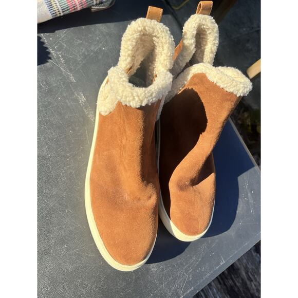 Lexi & Abbie Women's Brown Hickory Suede Sheepskin Wool Boots Size 10 GUC - Picture 2 of 8